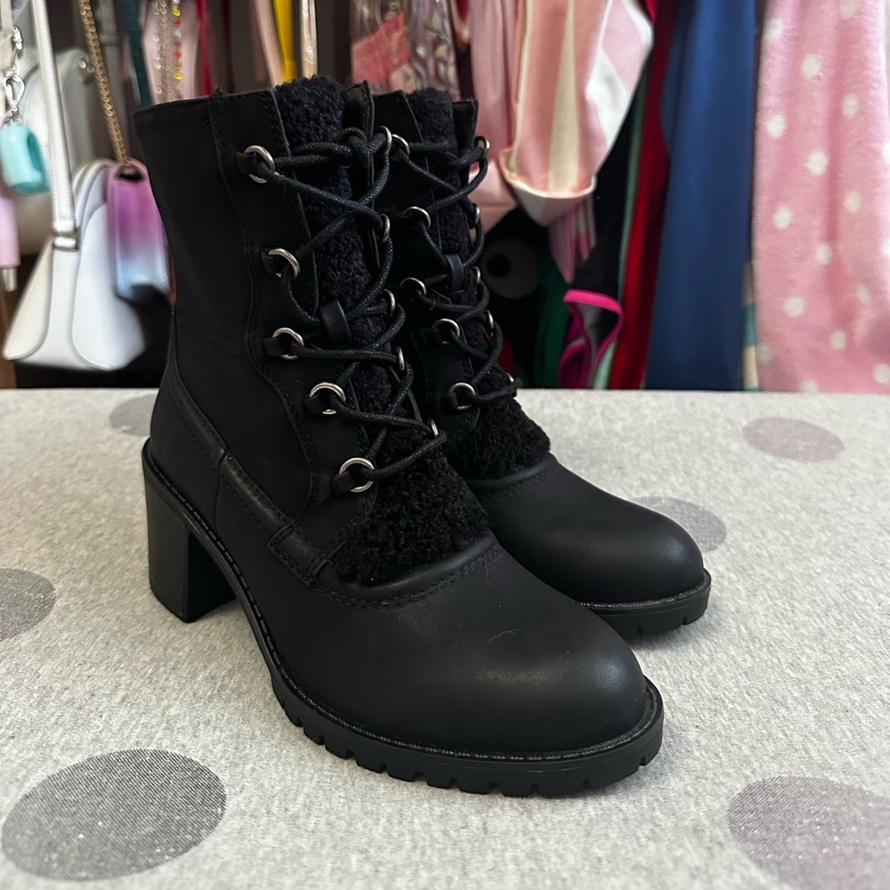 BareTraps Hadlee Combat Moto Boot Black Size 6